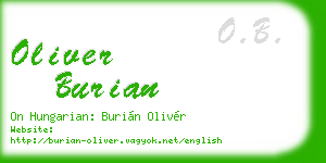 oliver burian business card